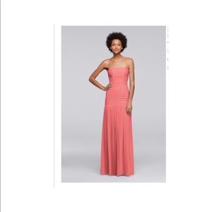 Long fit and flare mesh dress